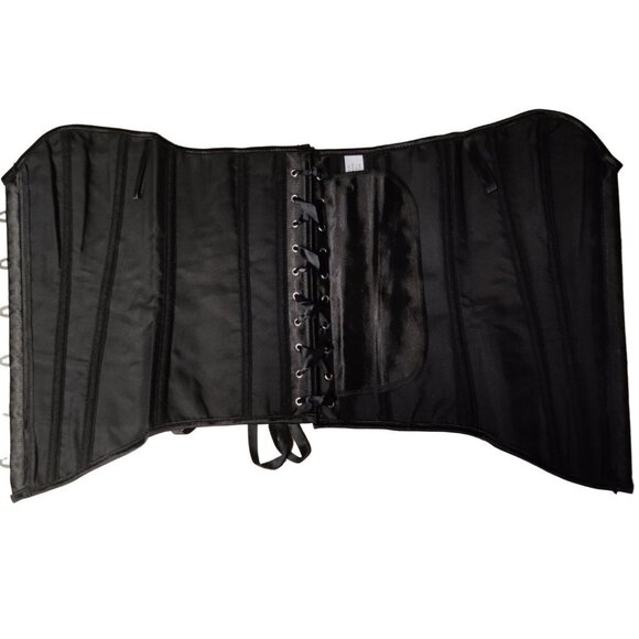 ๐ Black Sparkle Overbust Corset and Thong Set - Picture 7 of 9